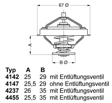 Thermostat WAHLER Opening Temperature: 80°C - 4455.80D