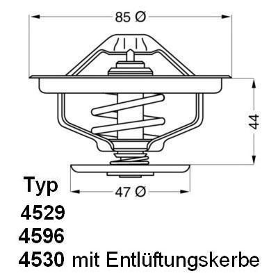 WAHLER Opening Temperature: 70°C Thermostat, coolant 4529.70 buy