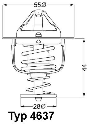 WAHLER 4637.82D Engine thermostat Opening Temperature: 82°C, with seal