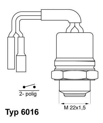 Original 6016.92 WAHLER Radiator fan temperature switch SEAT