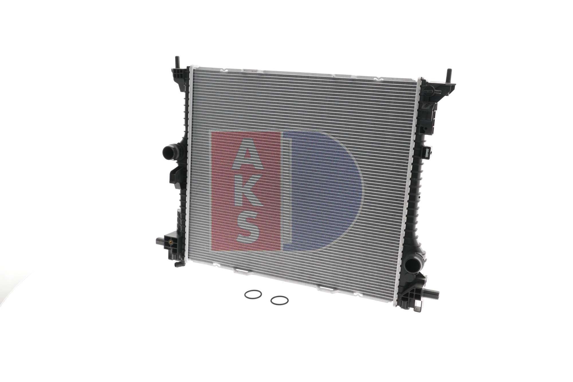 AKS DASIS 010001N Engine radiator for vehicles with/without air conditioning, 580 x 415 x 34 mm, Manual Transmission, Mechanically jointed cooling fins