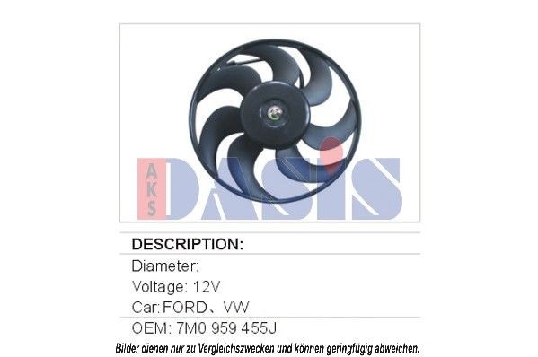 AKS DASIS 048710N Fan, radiator 7M0.959.455A