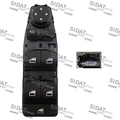 SIDAT Left Front Number of pins: 8-pin connector Switch, window regulator 5.145018A2 buy