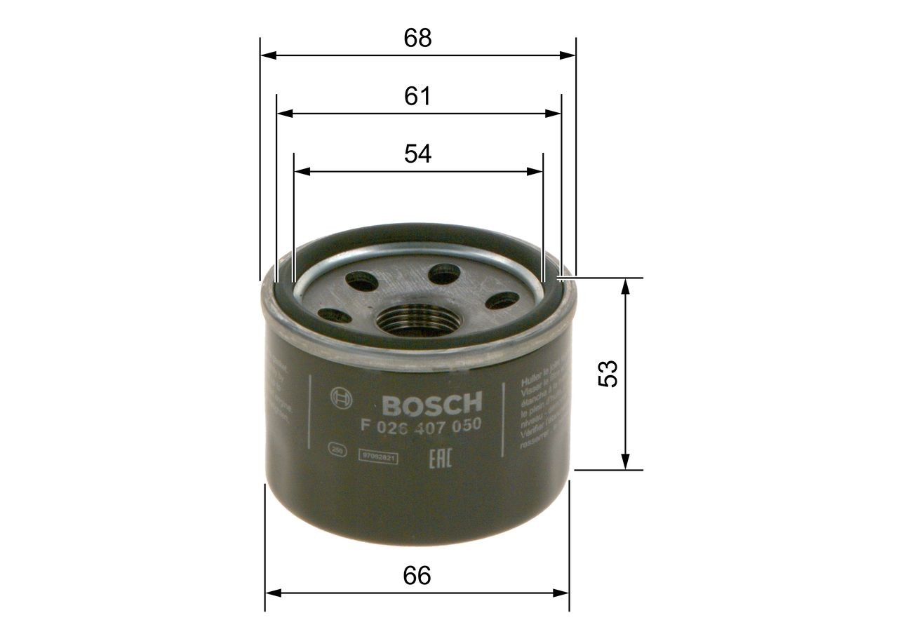 BOSCH Oil filter F 026 407 050 for SUZUKI CELERIO, IGNIS, SWIFT
