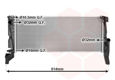 06012707 VAN WEZEL Radiators MINI Aluminium, 679 x 270 x 26 mm, Brazed cooling fins