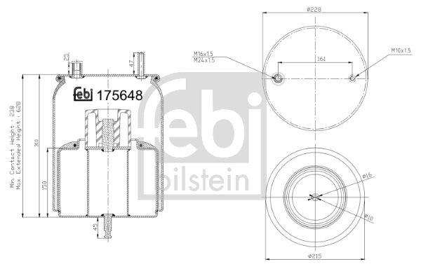 FEBI BILSTEIN non-steered leading axle Boot, air suspension 175648 buy