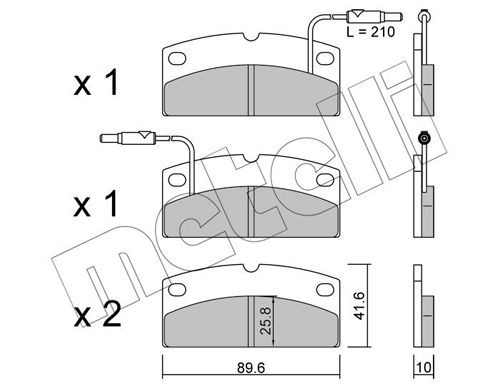 METELLI 22-1231-0 Brake pad set incl. wear warning contact