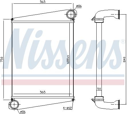 NISSENS 961259 Ladeluftkühler für VOLVO FL LKW in Original Qualität