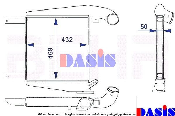 AKS DASIS 137390N Ladeluftkühler für MERCEDES-BENZ UNIMOG LKW in Original Qualität