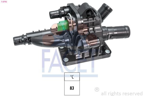 FACET 7.8792 Engine thermostat Opening Temperature: 83°C, with seal