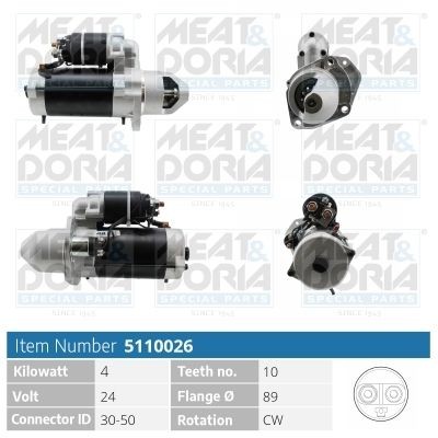 MEAT & DORIA 5110026 Starter motor 4892 338