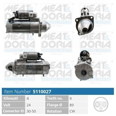 MEAT & DORIA 5110027 Starter motor 1180999