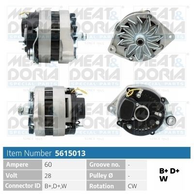 MEAT & DORIA 28V, 60A, B+,D+,W Generator 5615013 buy