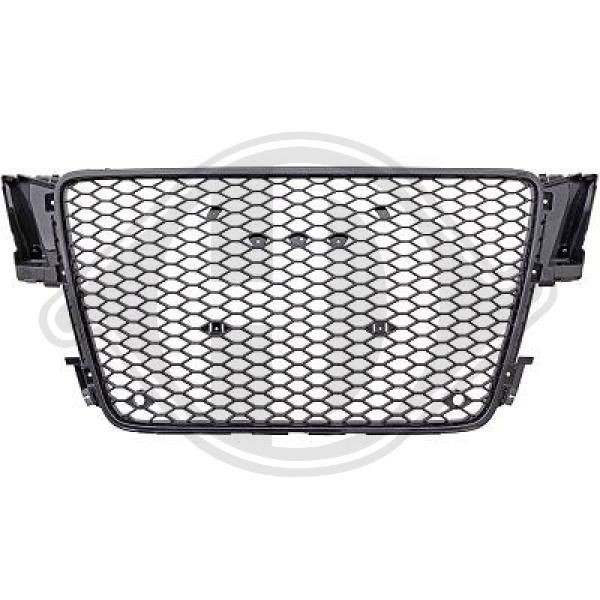 DIEDERICHS 1045140 Front grill Black, Glossy Audi in original quality