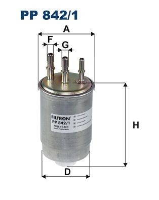 FILTRON In-Line Filter, 8mm Height: 185mm Inline fuel filter PP 842/1 buy