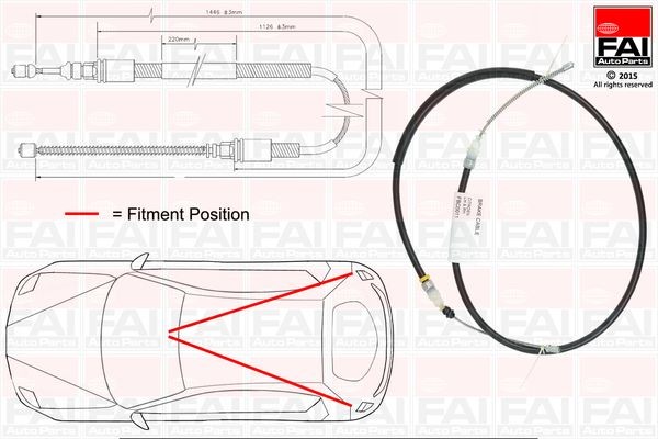 FAI AutoParts FBC0011 Hand brake cable 4745 J1