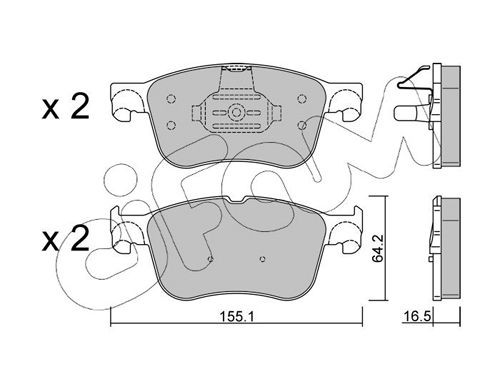 20556 CIFAM excl. wear warning contact Thickness 1: 16,5mm Brake pads 822-1205-1 buy