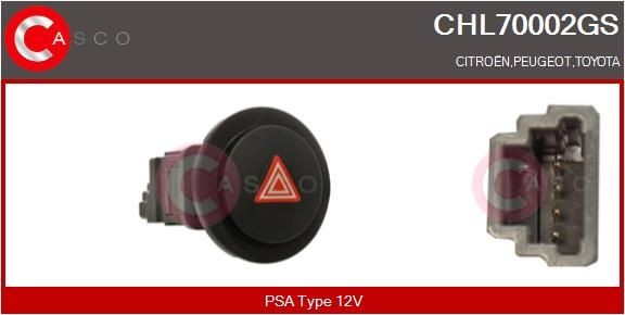 CASCO CHL70002GS Switch, hazard light TOYOTA COROLLA in original quality