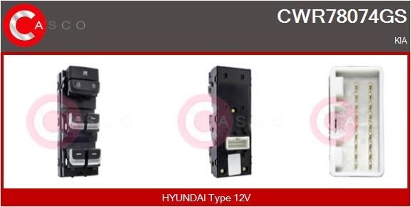 Kia PICANTO Power window switch 17251684 CASCO CWR78074GS online buy