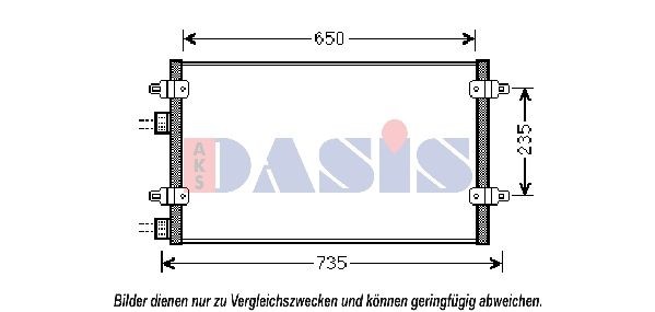 AKS DASIS 302004N Air conditioning condenser without dryer, 650mm