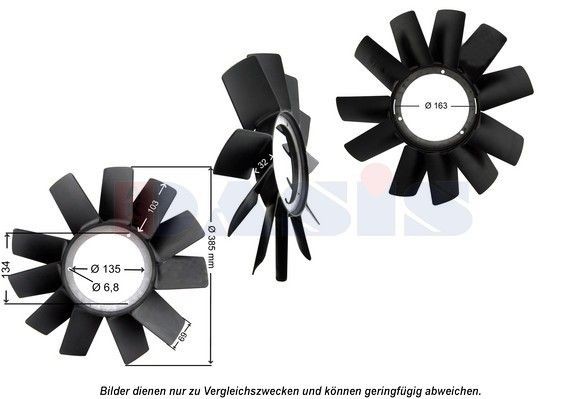 AKS DASIS 448028N Fan Wheel, engine cooling 385 mm