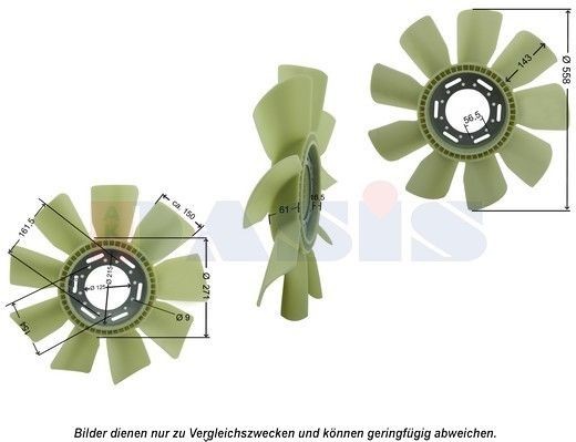 AKS DASIS 448031N Fan Wheel, engine cooling 558 mm