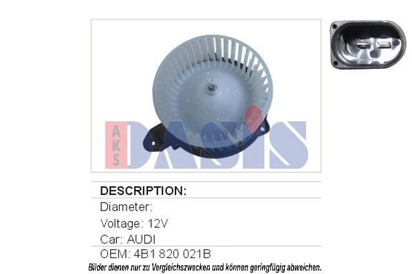 Original AKS DASIS Heater fan motor 740166N for AUDI A6