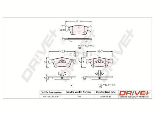 Volkswagen TRANSPORTER Set of brake pads 17297965 Dr!ve+ DP1010.10.1067 online buy