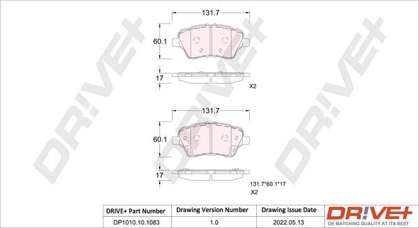 Ford B-MAX Brake pad set Dr!ve+ DP1010.10.1083 cheap