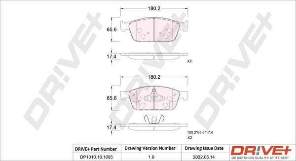 Dr!ve+ DP1010.10.1095 Brake pad set BV61 2K021 AC