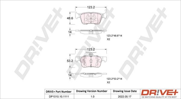 Dr!ve+ DP1010.10.1111 Brake pad set 5181858