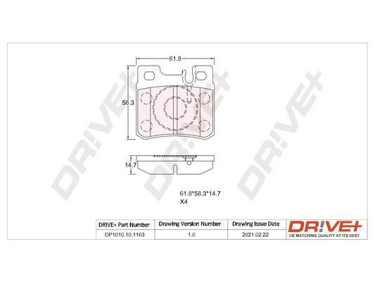 Dr!ve+ DP1010.10.1163 Brake pad set A0014201320
