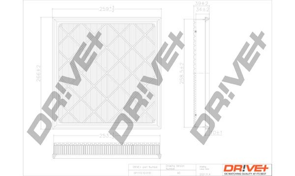 Dr!ve+ DP1110.10.0191 Air filter 42mm, 262mm, 267mm, Filter Insert