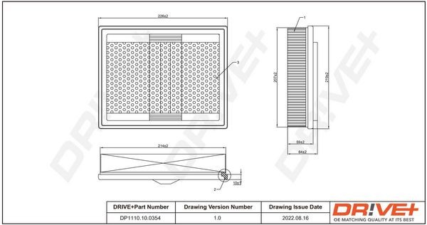 Original Dr!ve+ Engine air filters DP1110.10.0354 for MERCEDES-BENZ E-Class