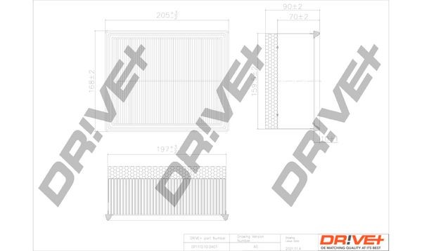 Original DP1110.10.0407 Dr!ve+ Air filter PEUGEOT