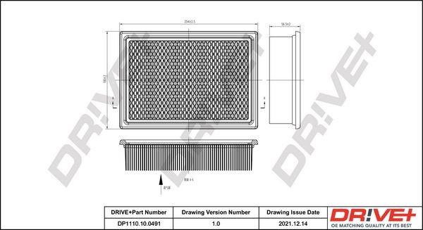 Dr!ve+ DP1110.10.0491 Air filter MAZDA TRIBUTE 2000 in original quality