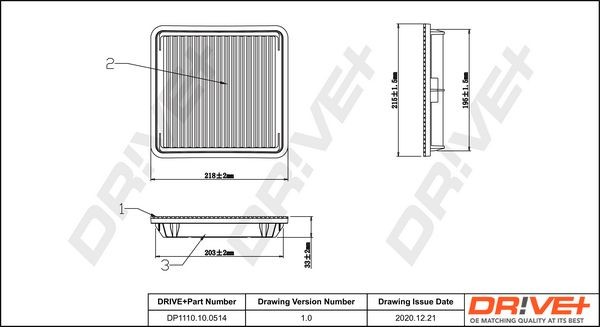 Dr!ve+ Air filter DP1110.10.0514 Subaru LEGACY 2014