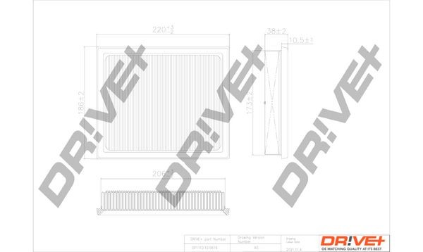 Dr!ve+ DP1110.10.0619 Air filter 17801 0T040
