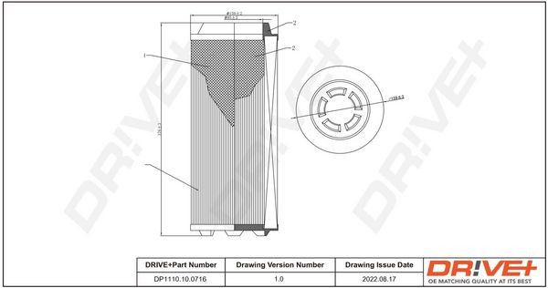 Dr!ve+ 375mm, 159mm, Filter Insert Height: 375mm Engine air filter DP1110.10.0716 buy