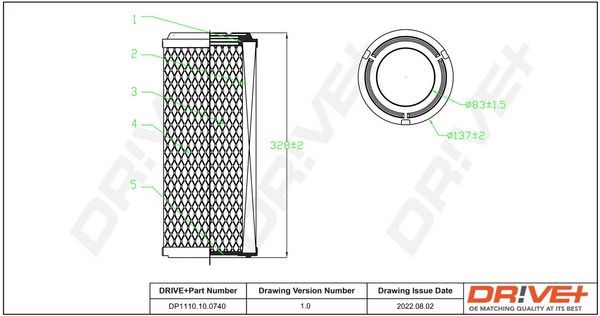 DP1110.10.0740 Dr!ve+ Luftfilter für BMC online bestellen