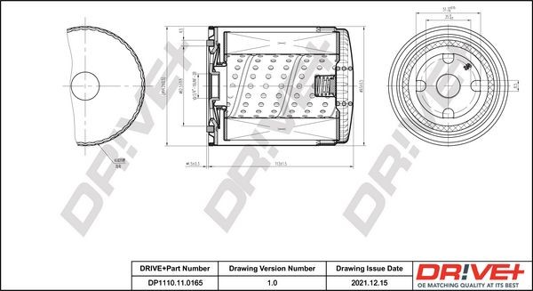 Dr!ve+ 3/4-16 UNF, Spin-on Filter Inner Diameter 2: 62mm, Outer Diameter 2: 71mm, Ø: 93mm, Height: 114mm Oil filters DP1110.11.0165 buy