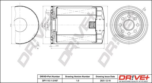 Dr!ve+ 1-12 UNF, Spin-on Filter Inner Diameter 2: 62mm, Outer Diameter 2: 71mm, Ø: 93mm, Height: 157mm Oil filters DP1110.11.0167 buy