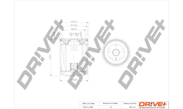 OEM-quality Dr!ve+ DP1110.11.0266 Engine oil filter
