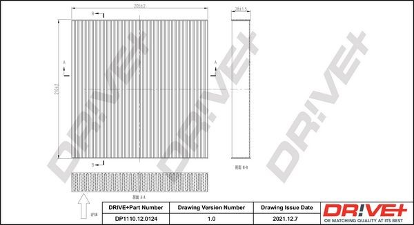 Jazz Shuttle (GG8, GG7, GP2) Filters parts - Pollen filter Dr!ve+ DP1110.12.0124