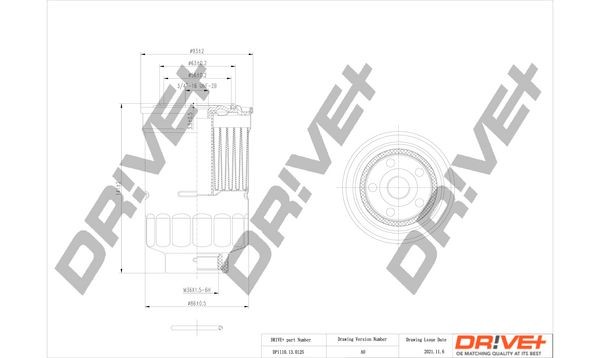 Original DP1110.13.0125 Dr!ve+ Fuel filters PEUGEOT