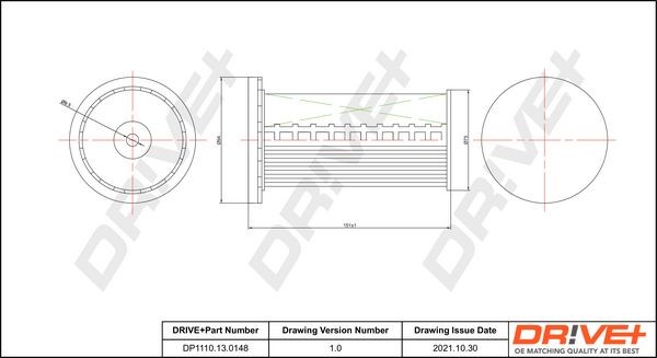 Dr!ve+ Filter Insert Height: 147mm Inline fuel filter DP1110.13.0148 buy