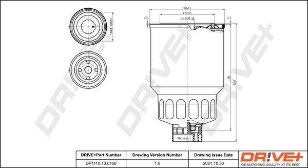 Dr!ve+ Spin-on Filter Height: 130mm Inline fuel filter DP1110.13.0158 buy