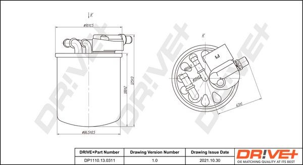 Mercedes B-Class Fuel filter 17299317 Dr!ve+ DP1110.13.0311 online buy