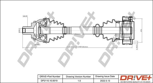 Dr!ve+ DP2110100019 CV axle Audi A6 C4 2.0 16V 140 hp Petrol 1997 price