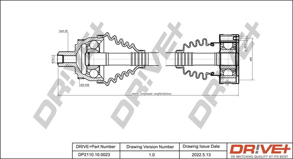Dr!ve+ DP2110100023 Driveshaft Audi A4 B5 Avant 2.4 quattro 165 hp Petrol 1997 price